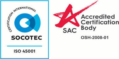 ISO 45001:2018, certified by Socotec, SAC accredited