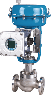Neles globe control valve with diaphragm actuator and positioner