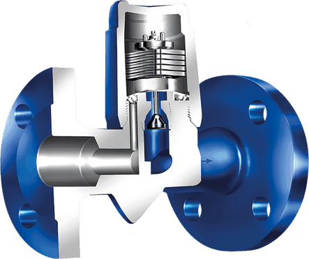 Thermostatic steam trap cutaway