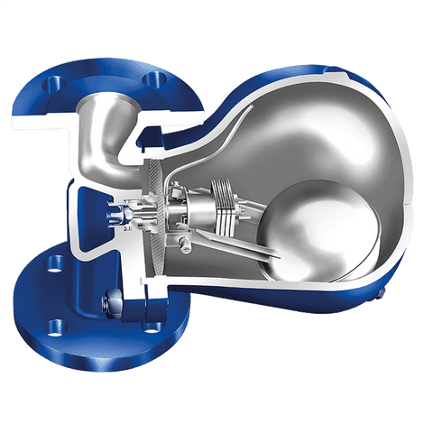 Ball float steam trap cutaway